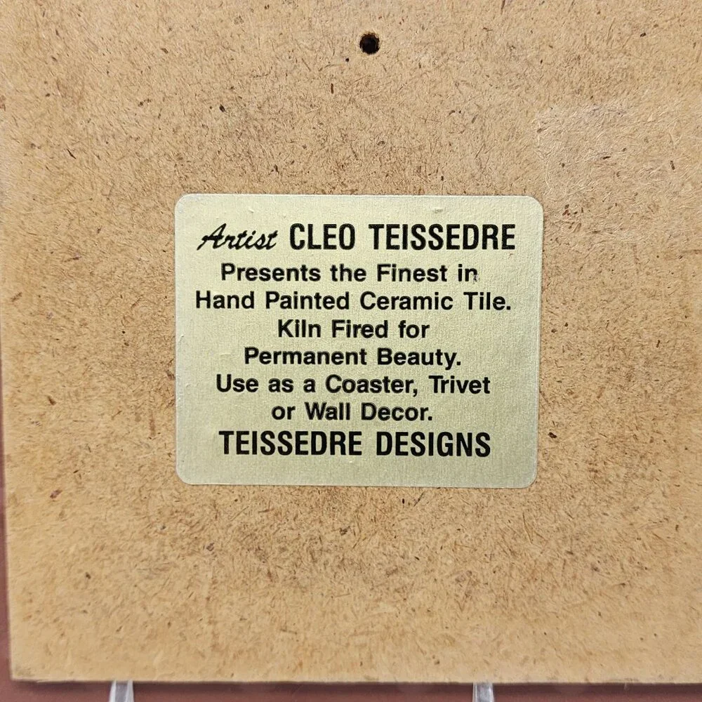 Cleo Teissedre Tile Trivet or Wall Hanging 2 Tiles Kitchen Decor Lemon Peas 6